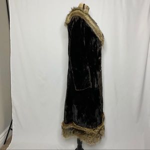 Double-Breasted Fur Coat - Brown main image 1